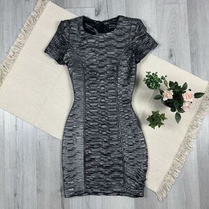 Torn Rony Kobo Mini Bodycon Dress Silver Metalic Party Dress Tagged Size S READ